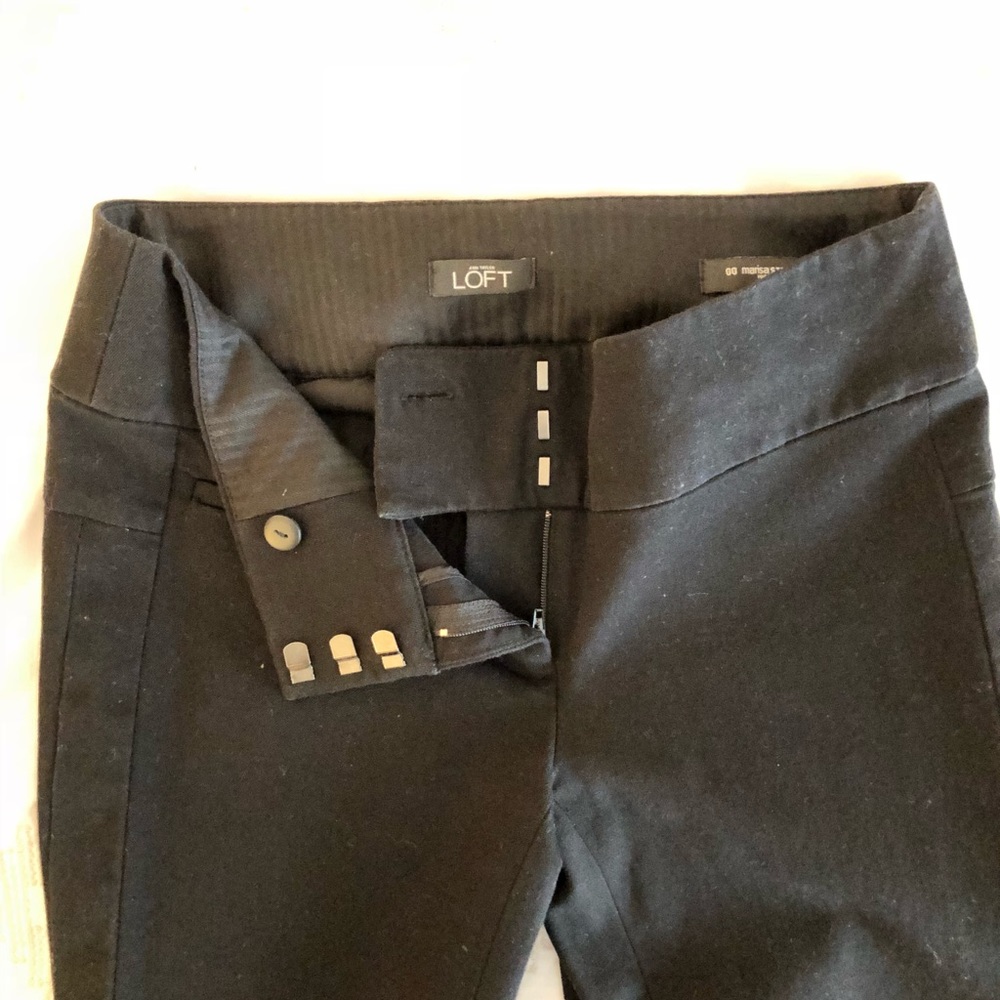 LOFT Marisa Straight Black Slacks